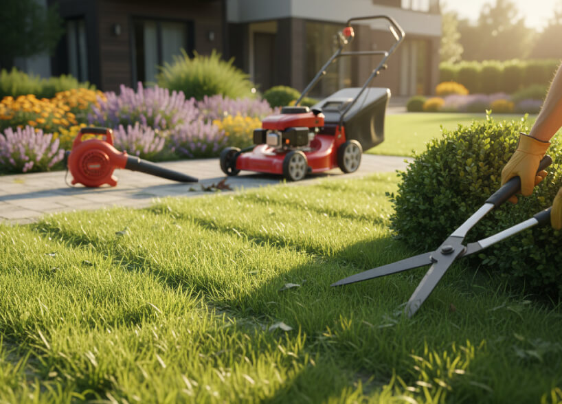 Professional landscaping services Northern Virginia with manicured lawn